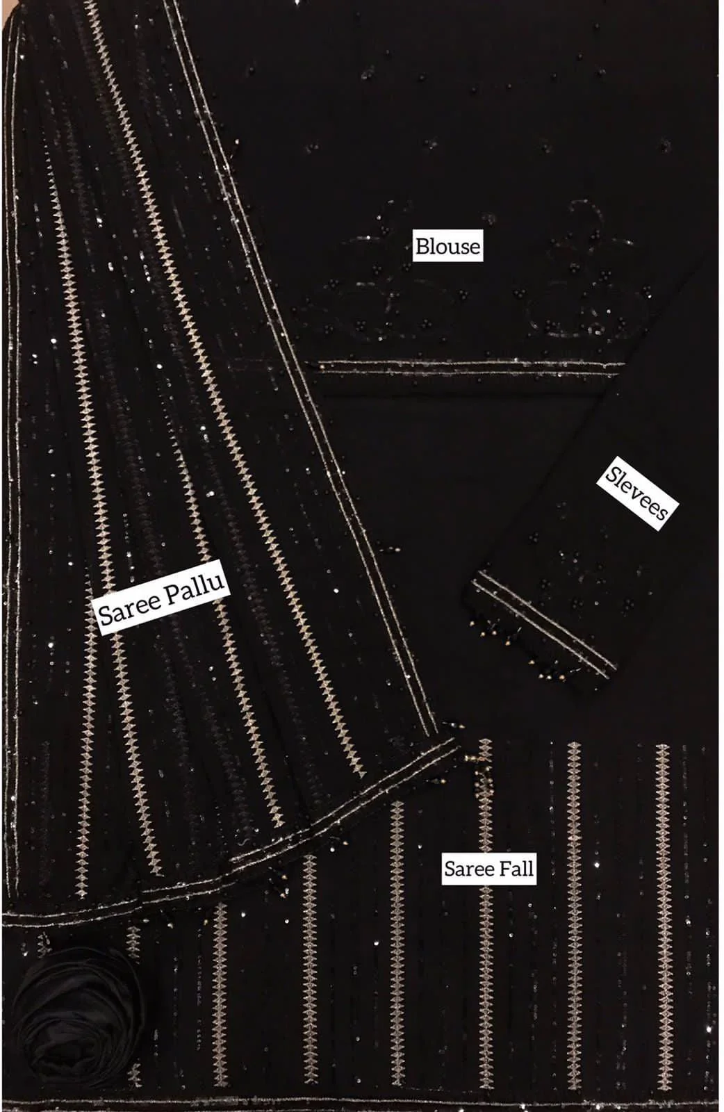 Embroidered Chiffon Saree