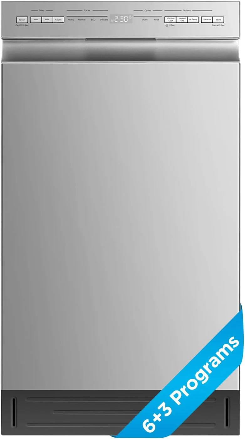 Midea MDF18A1AST Built-in Dishwasher with 8 Place Settings, 6 Washing Programs