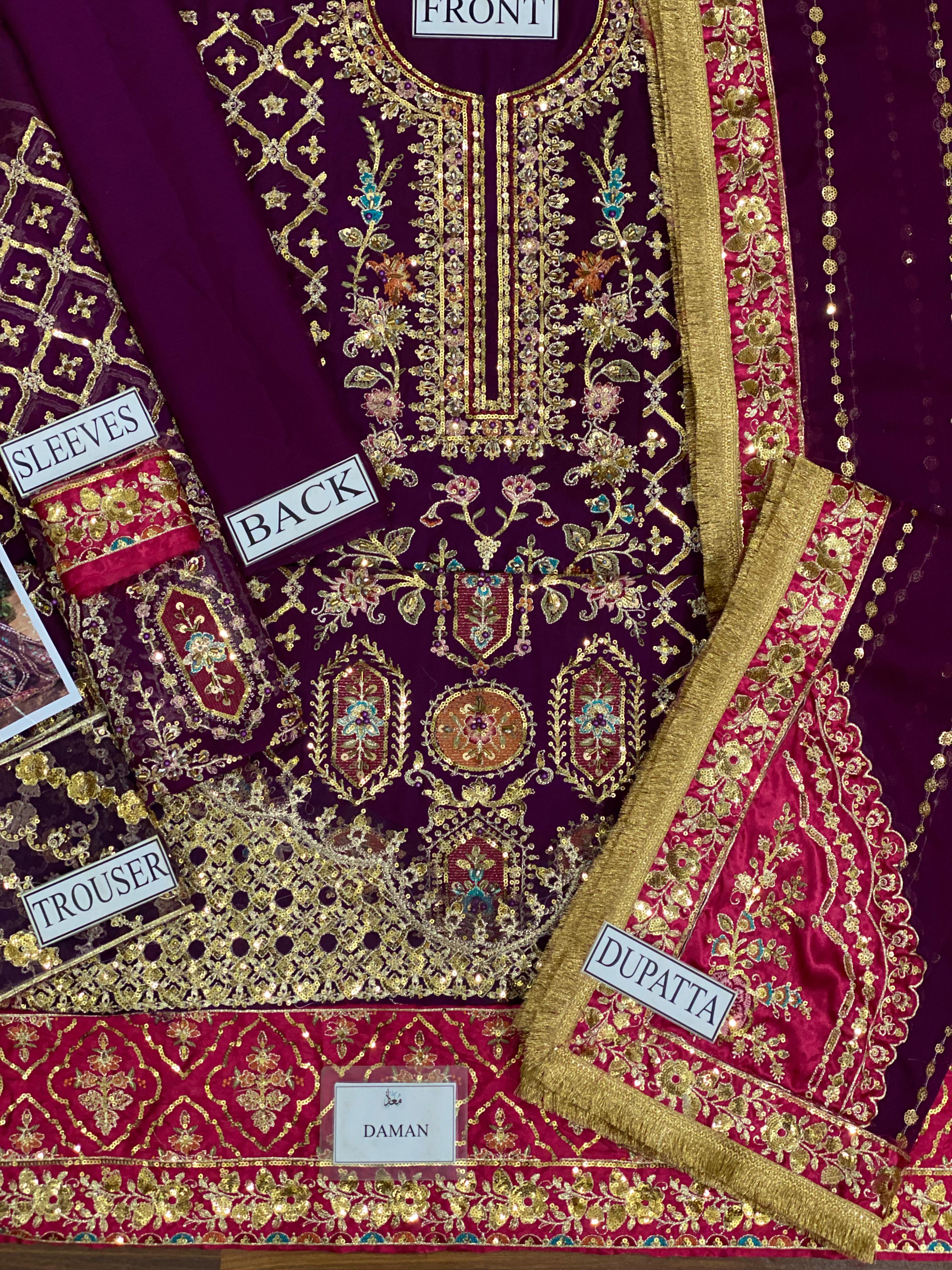 Maria B Chiffon Bridal Suit