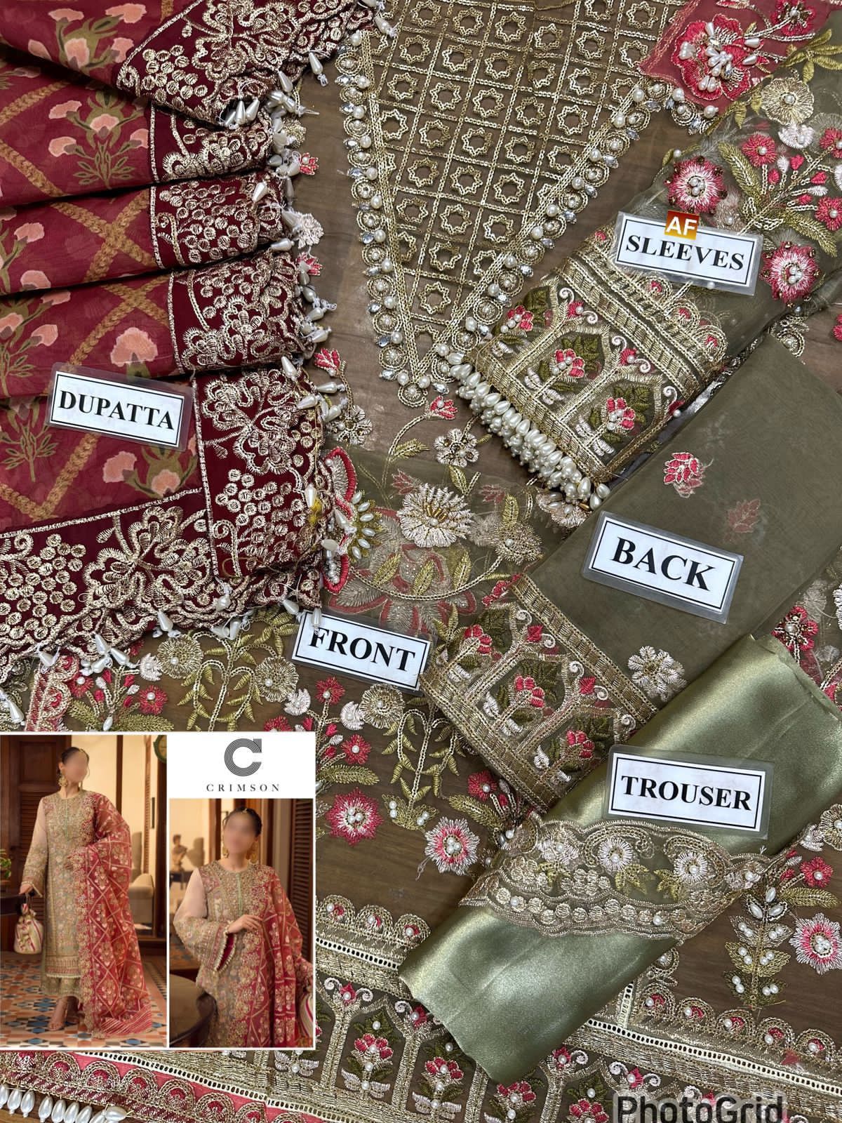 Crimson Organza Suit