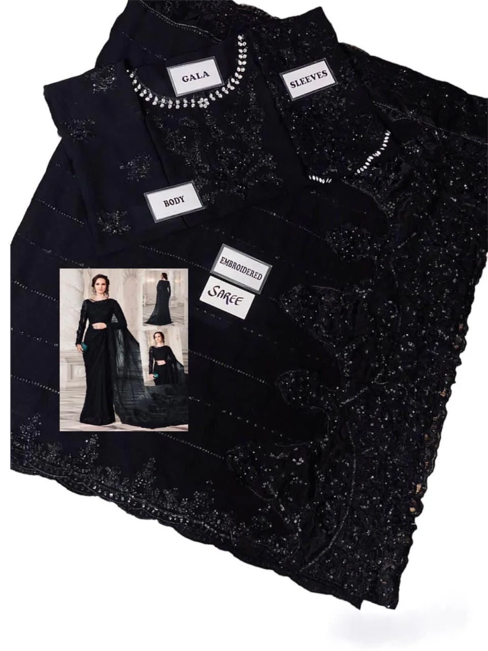 Maria B Chiffon Saree