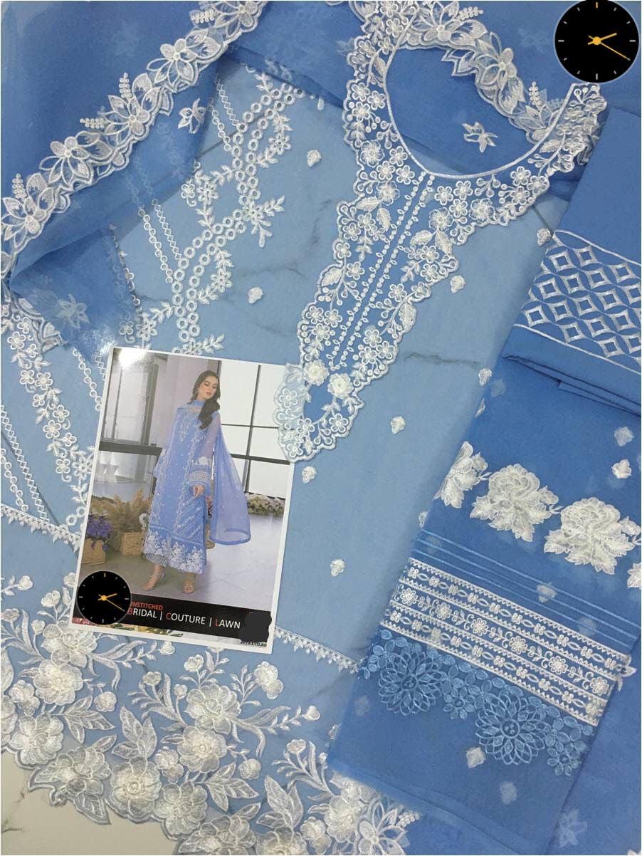 Azure Organza Suit