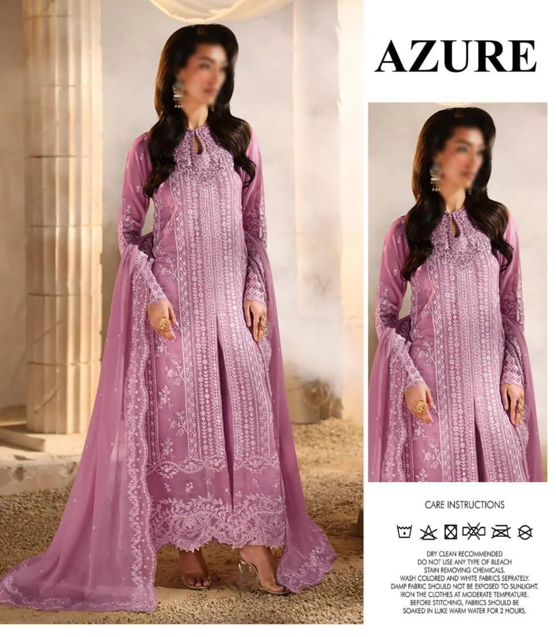 Azure Chiffon Suit
