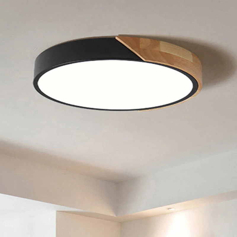 Aurévo | Plafonnier LED – Élégance Moderne et Détails en Bois
