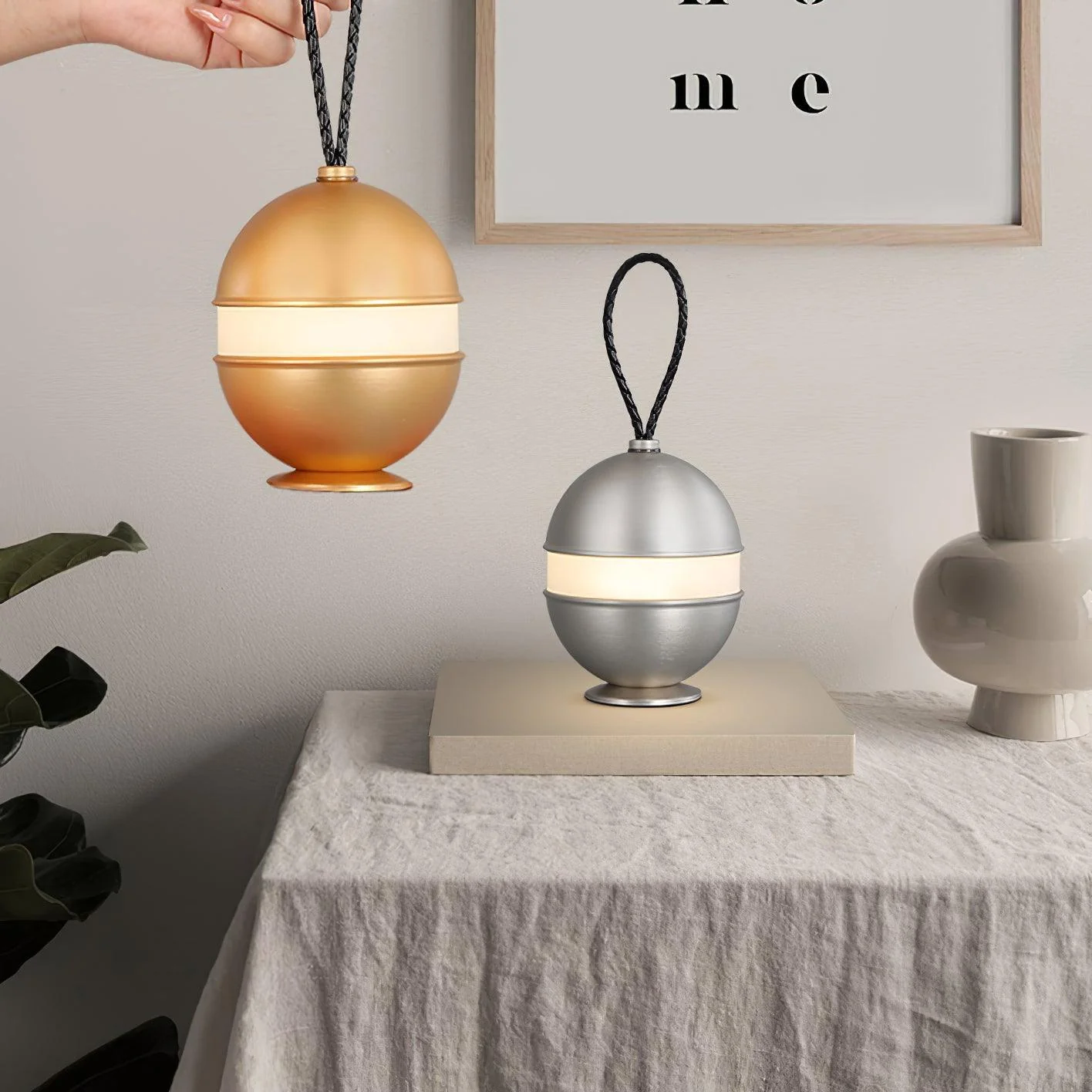 Perléa | Lampe de Table Rechargeable – Perle sans fil tactile