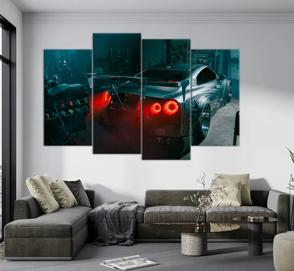 Nissan GTR R35 (4 Panel) Cars Wall Art
