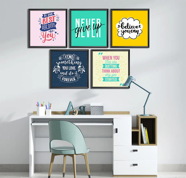 Motivational Mix Vol-6 (5 Panel) Office Wall Art