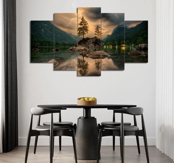 Nature Greenery with Thunder Lightning (5 Panel) | Nature Wall Art