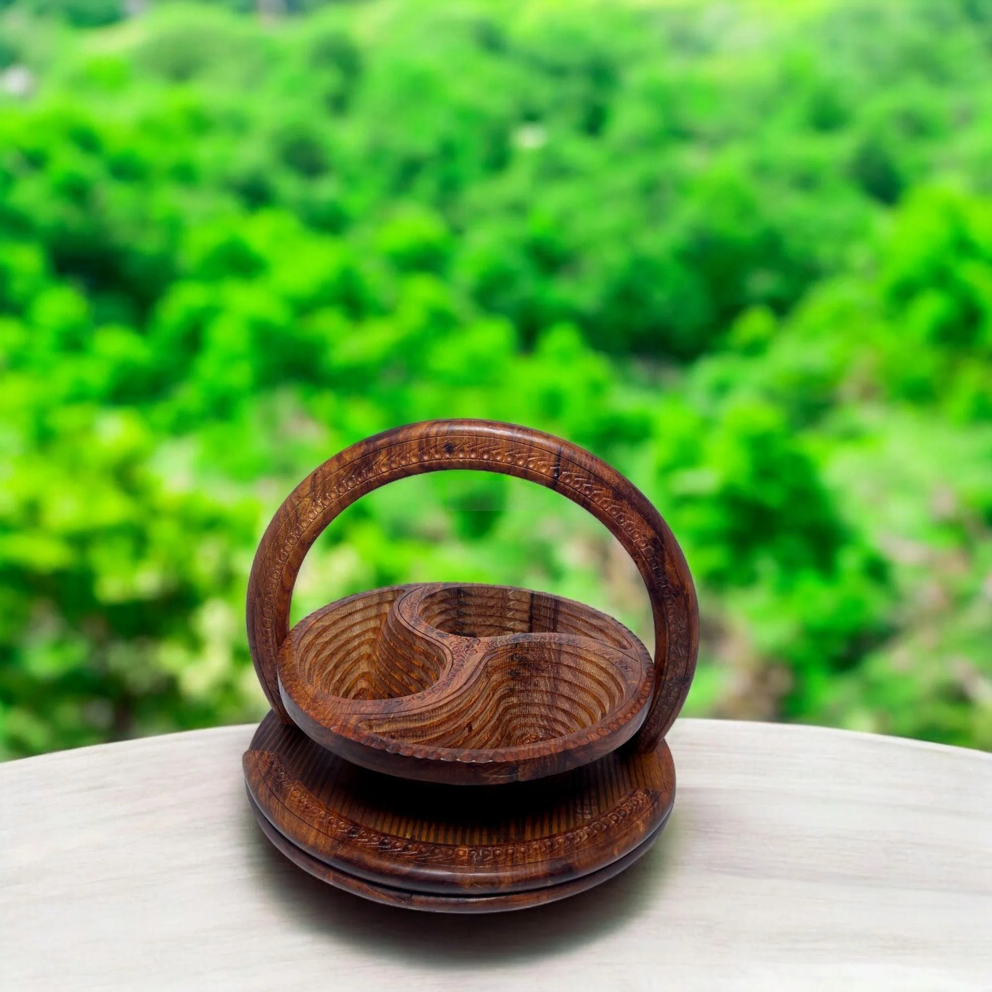 Round Shape 3 Portion Foldable Basket