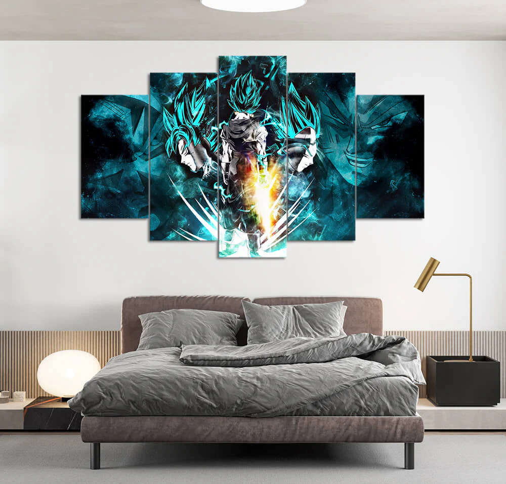 Goku in Action Dragon Ball Z (5 Panel) Anime Wall Art