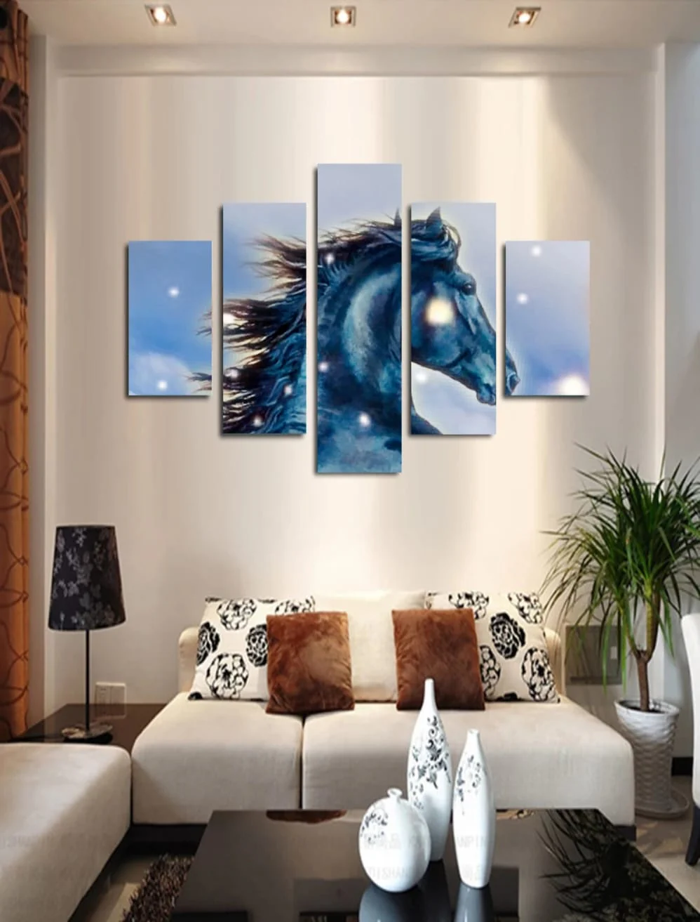 5-Panel Abstract Canvas Wall Art �C Modern Multicolor Digital Print �C Ready-to-Hang Home Decor Set