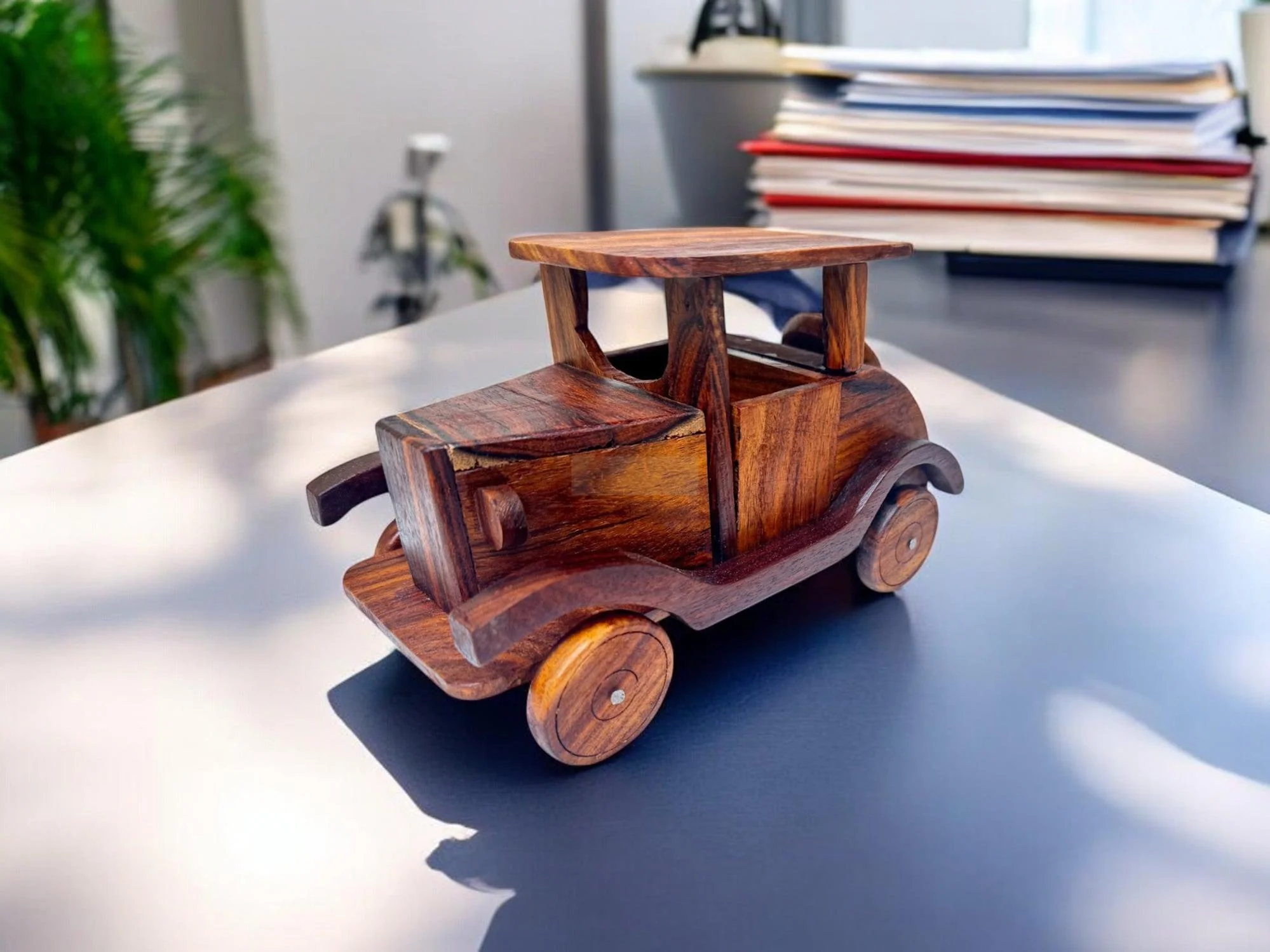 Eco-Friendly Handmade Wooden Antique Jeep for decor