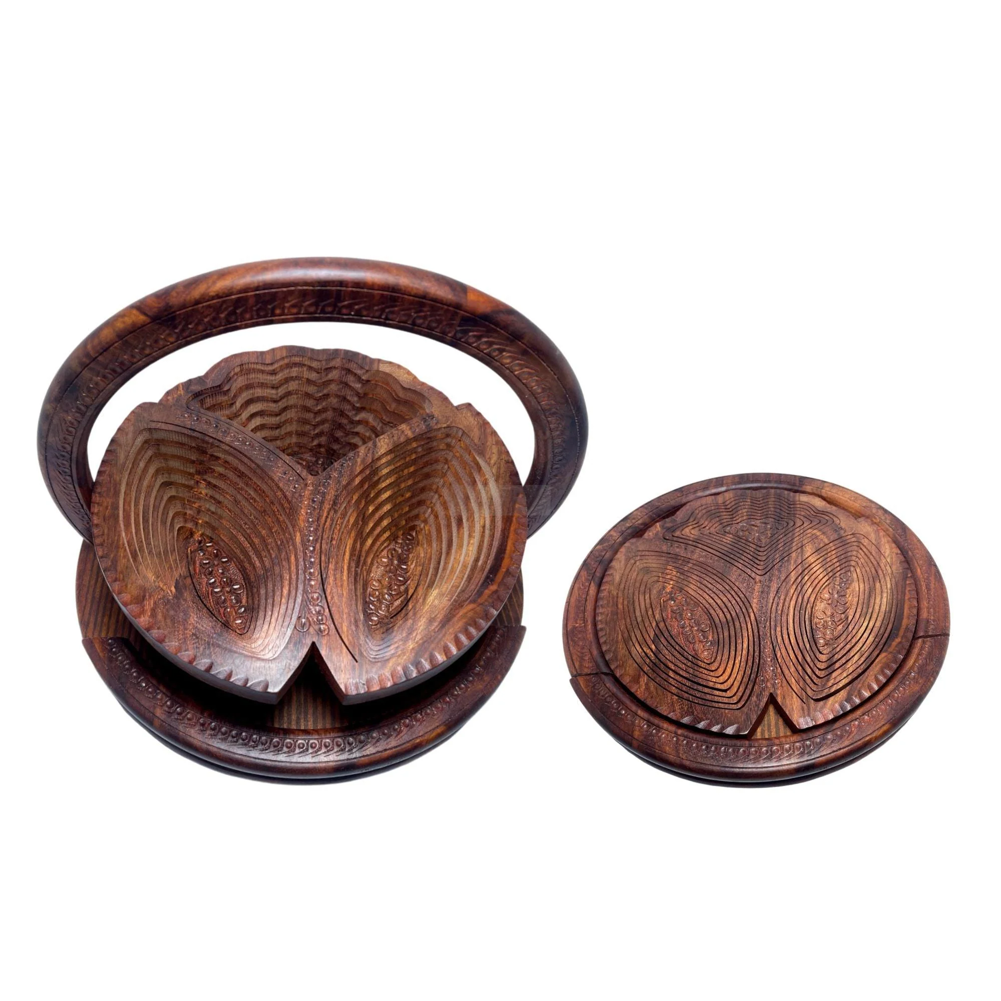 Flower Shape 3 Portion Foldable Basket