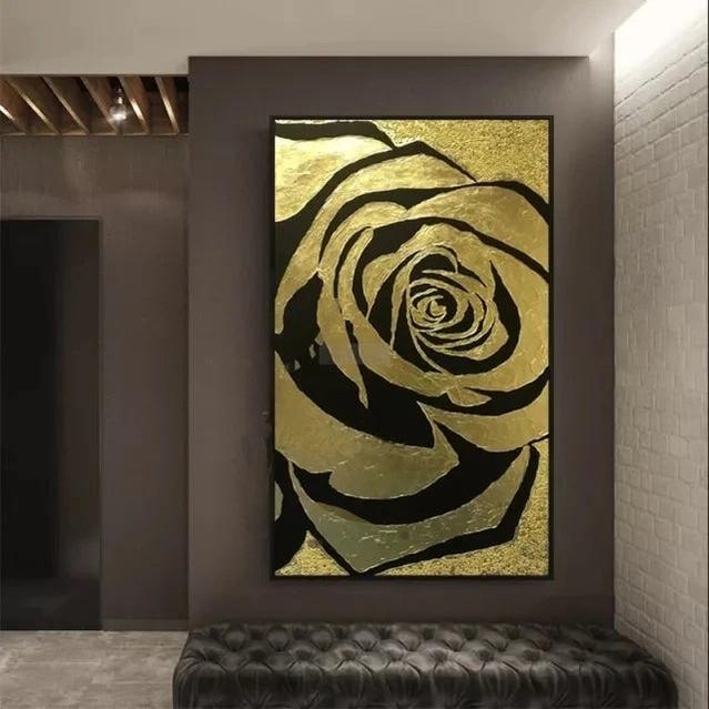 GOLD ROSE Painting | Abstract Art | Handmade Painting | Home Decor