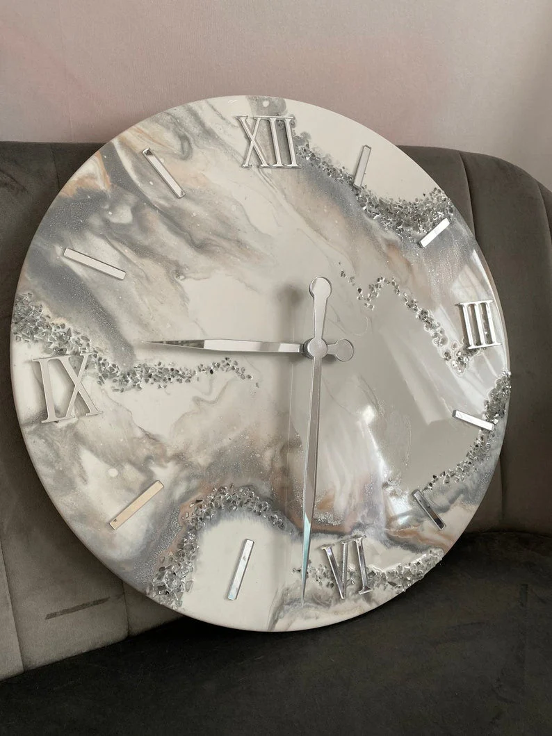 Handcrafted Epoxy Resin Art Wall Clock - Stylish and Unique Home Decor