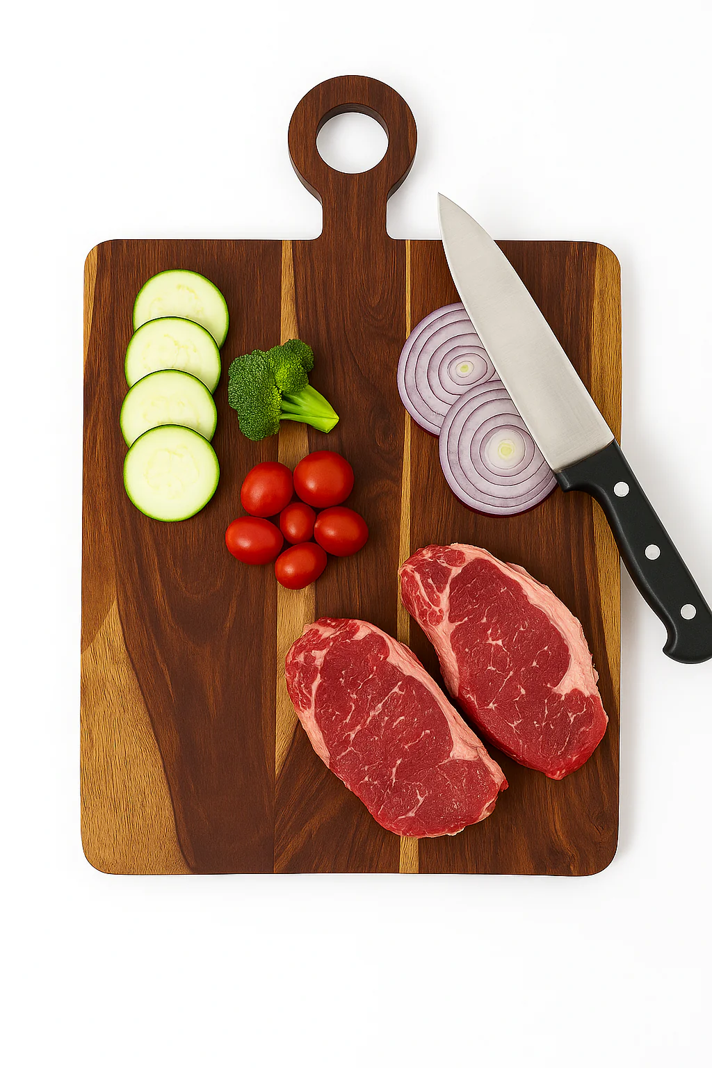 Handcrafted Rosewood Cutting Board with Handle �C Premium Wooden Cheese Board for Kitchen, Serving, and Food Prep