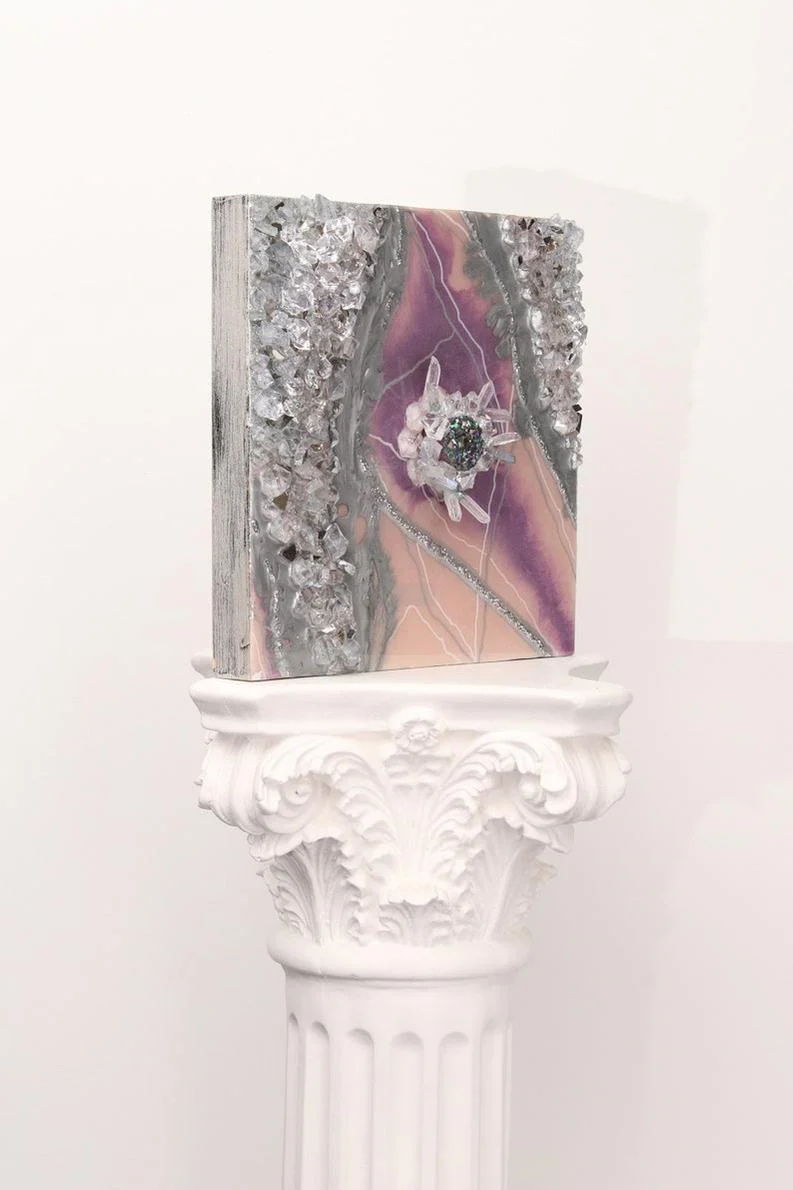 Purple Majesty: Resin Stonework Sculpture