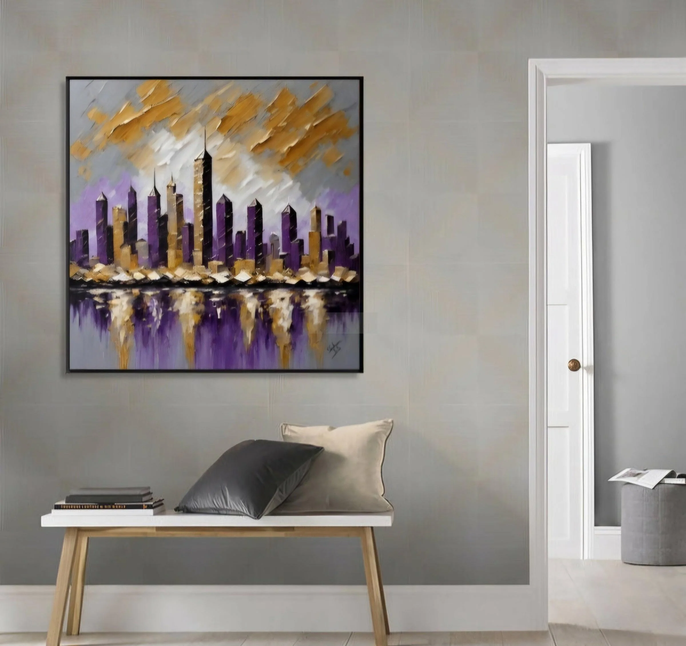 Modern Palette knife Art || Textured Cityscape Painting | Handmade Painting