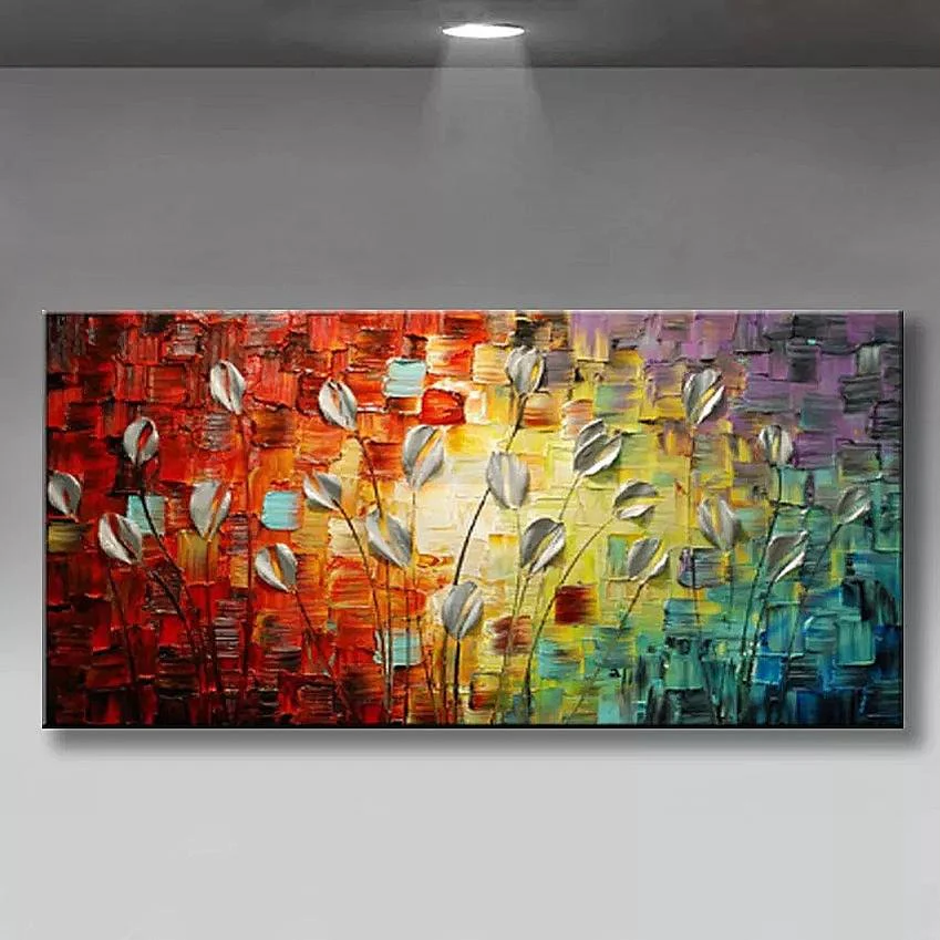 Multicolor Floral Abstract Painting | Textured Handmade Painting | Home Decor