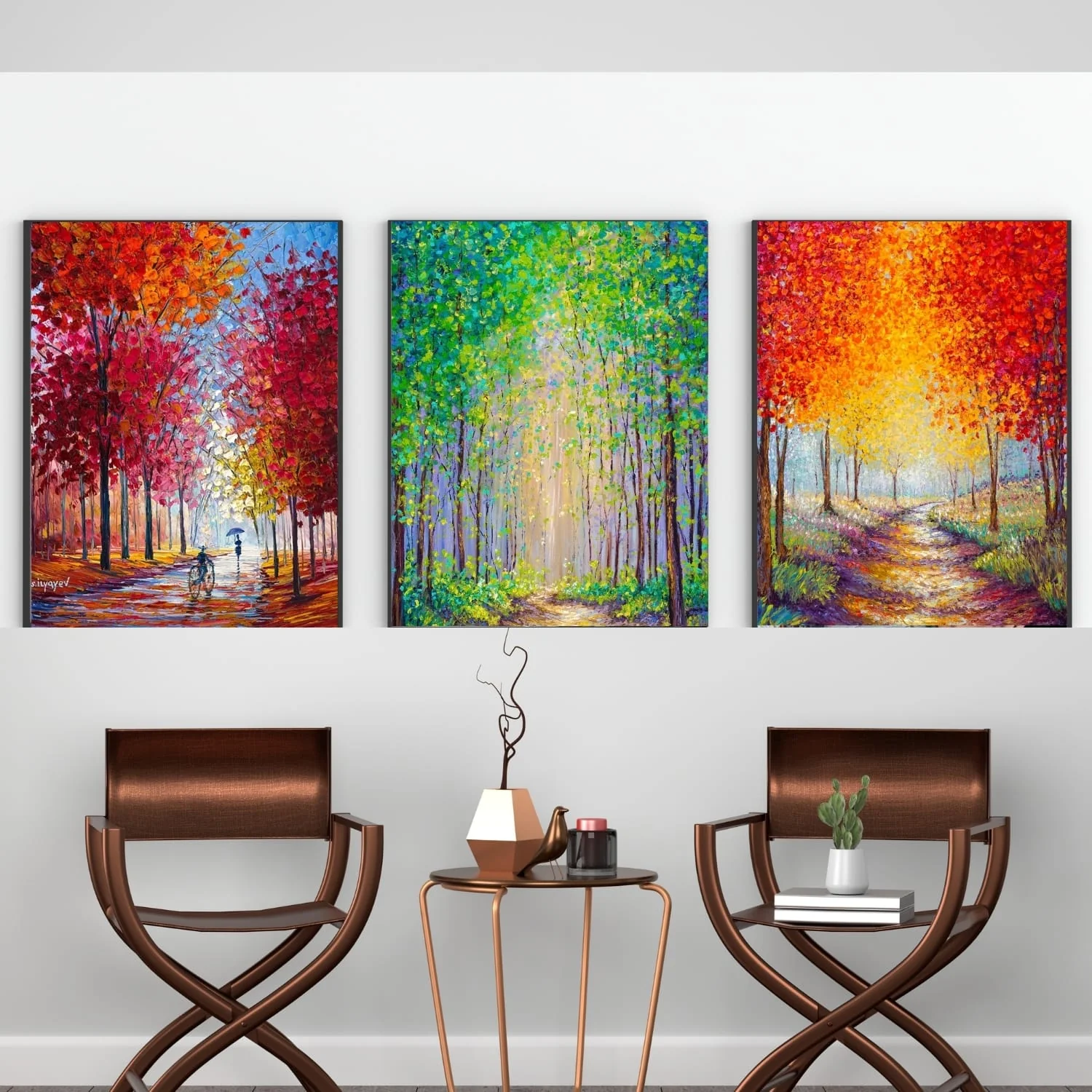 3-Panel Abstract Canvas Wall Art Set �C Modern Digital Print �C Ready-to-Hang Multi-Piece Wall Decor