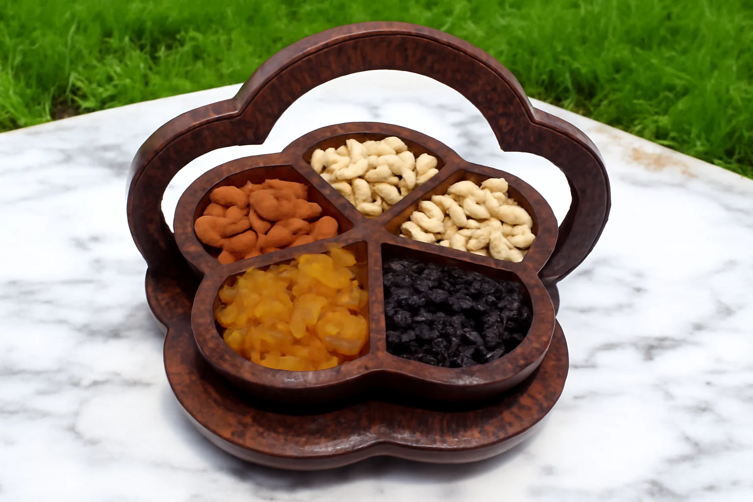Decorative Foldable Rosewood Tray for Dry Basket