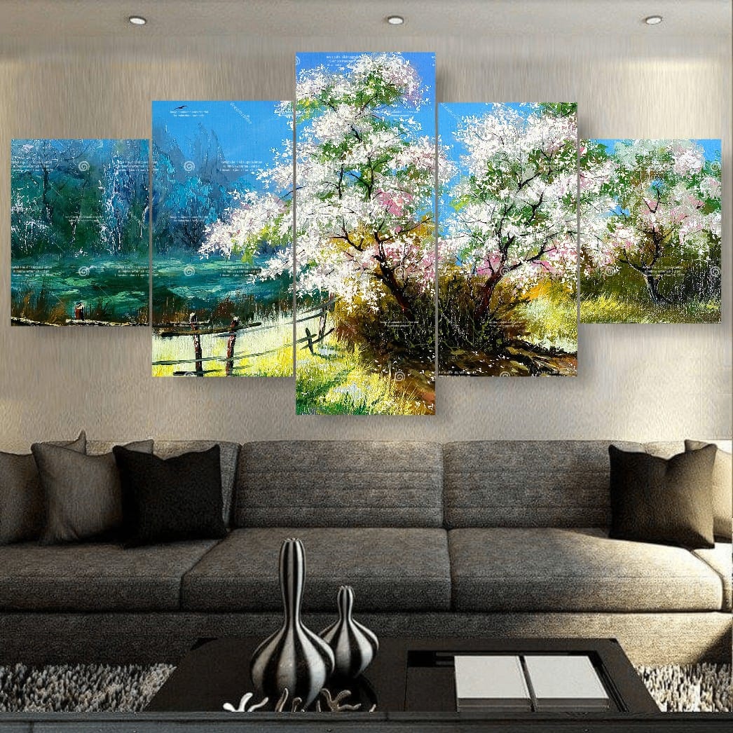 5-Panel Modern Abstract Canvas Wall Art �C Contemporary Design �C Ready-to-Hang Multi-Piece Wall Decor Set
