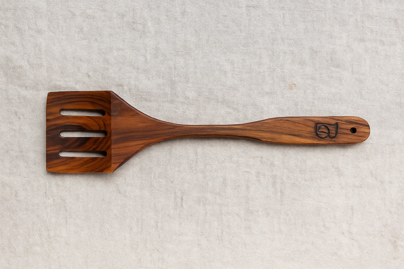 Handcrafted Non-Polished Rosewood Slotted Spatula �?Chemical Free, Eco-Friendly Turner for Frying, Flipping & Safe Cooking
