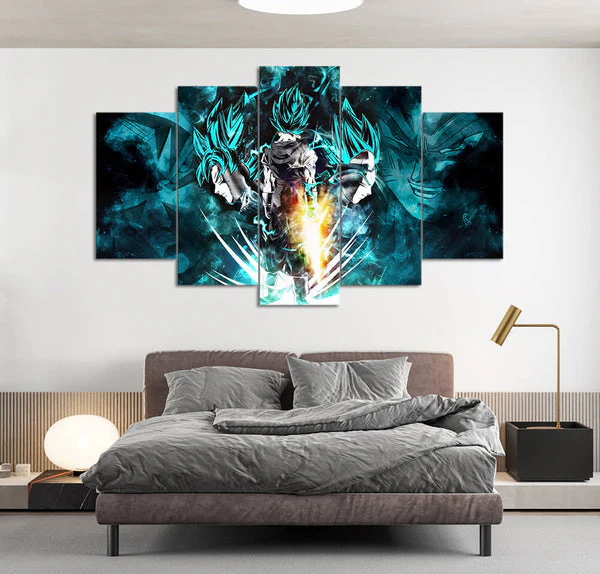 Goku in Action Dragon Ball Z (5 Panel) Anime Wall Art