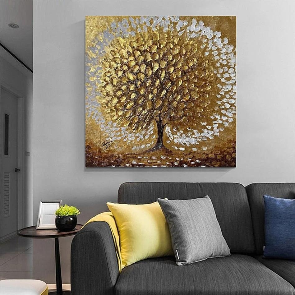 Gold Tree Textured Painting | Abstract Art  | Handmade Painting | Home Decor | Wall Decor
