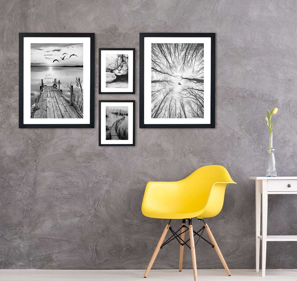 Incredible Pencil Drawing of Nature (4 Panel) Nature Wall Art