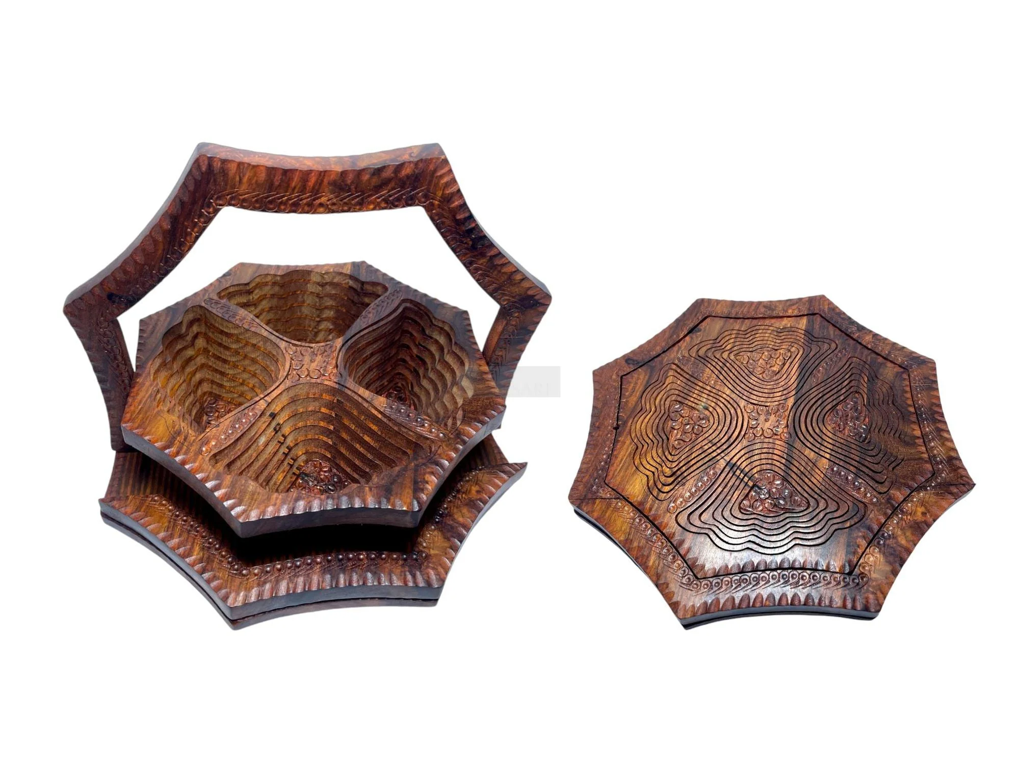 Star Shape 4 Heart Pockets Foldable Basket