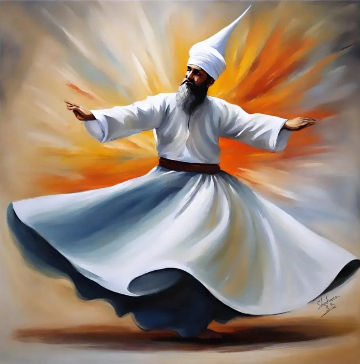 Dervish Painting | Sufism | Handmade Painting | Home Decor | Wall Decor
