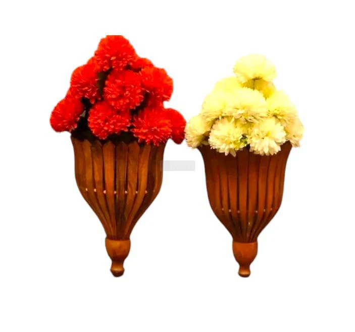Wooden Flower Holder Set of 2