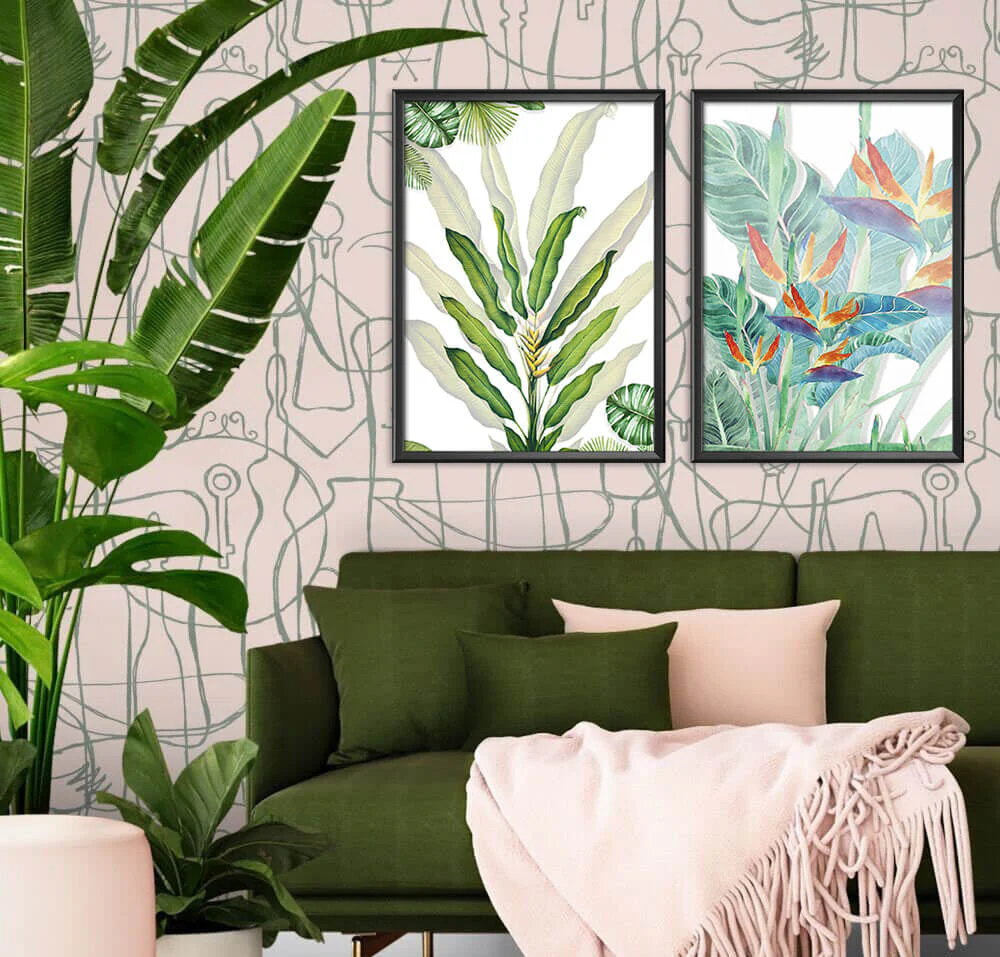 Nordic Natural Aloe Leaves (2 Panel) Floral Wall Art