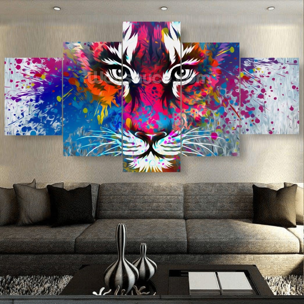 5-Panel Modern Abstract Canvas Wall Art �C Multi-Colour Digital Print �C Ready-to-Hang Contemporary Decor Set