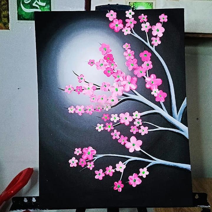 Cherry Blossom | Textured Flower Painting | Handmade Painting| Home Decor | Wall Decor
