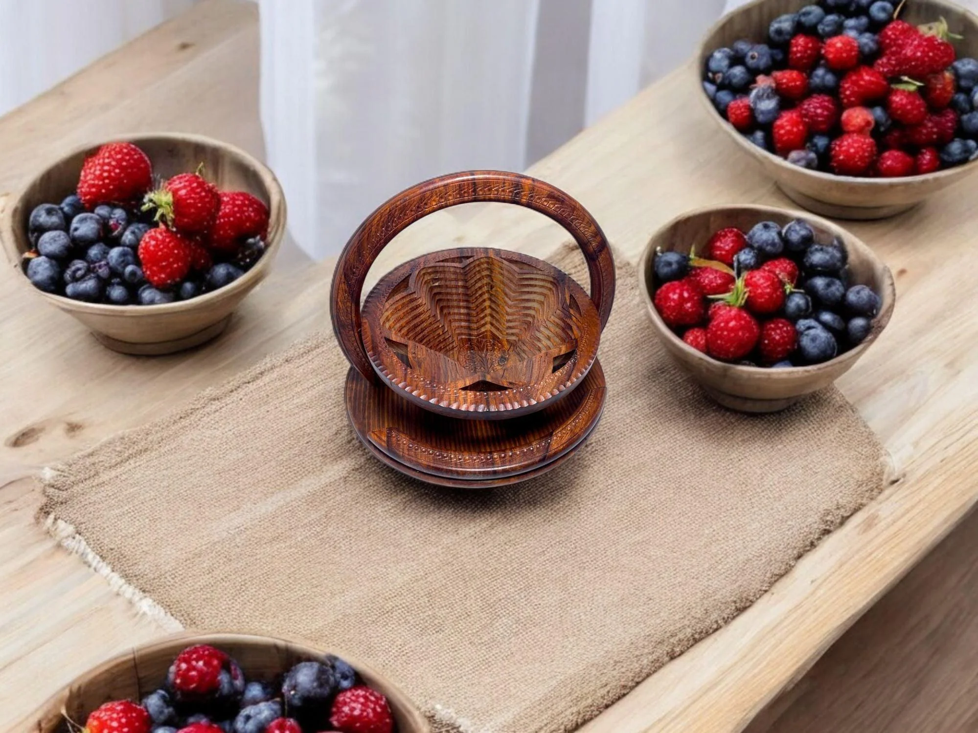 Flower Shape Big Bowl Dry Fruits Foldable Basket