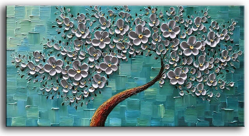 100% hand painted Oil Painting On Canvas Texture Palette Knife silver Flowers Painting Modern Home Decor Wall Art Painting 3D Abstract Artwork Painting