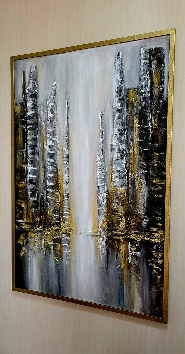 CITYSCAPE | Oil on Canvas | 3d Textured | Modern Abstract City Painting