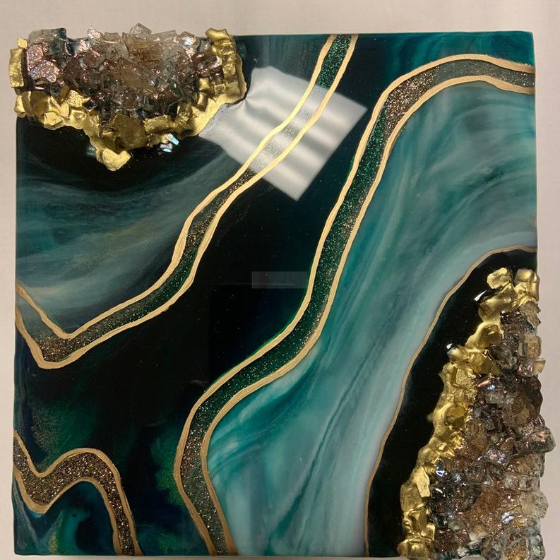 High-Shine Resin Wall Art - Set of Two