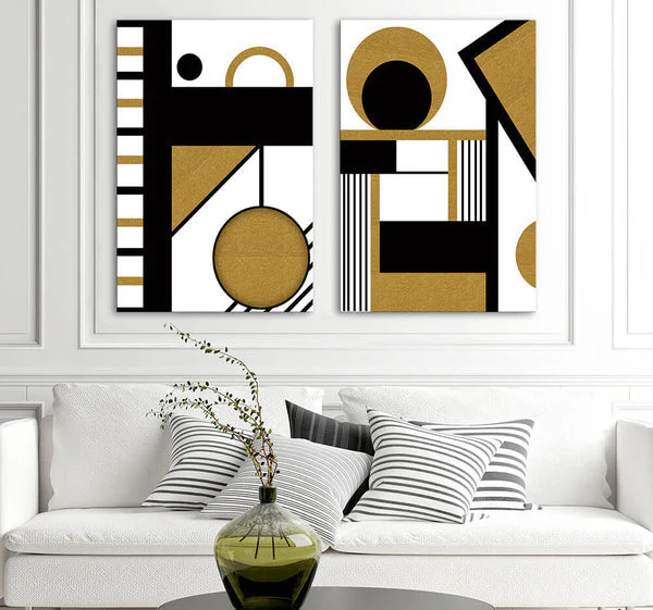 Nordic Geometric Pattern (2 Panel) Nordic Wall Art