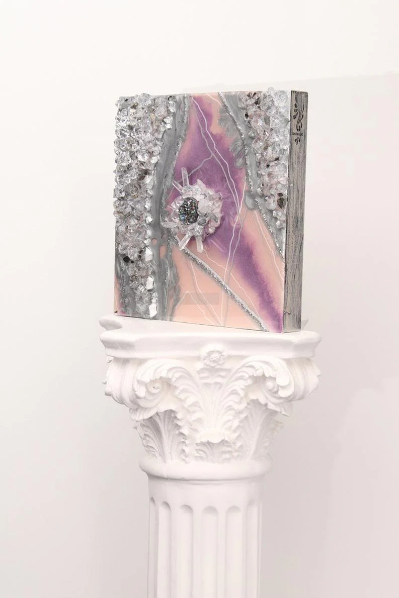 Purple Majesty: Resin Stonework Sculpture