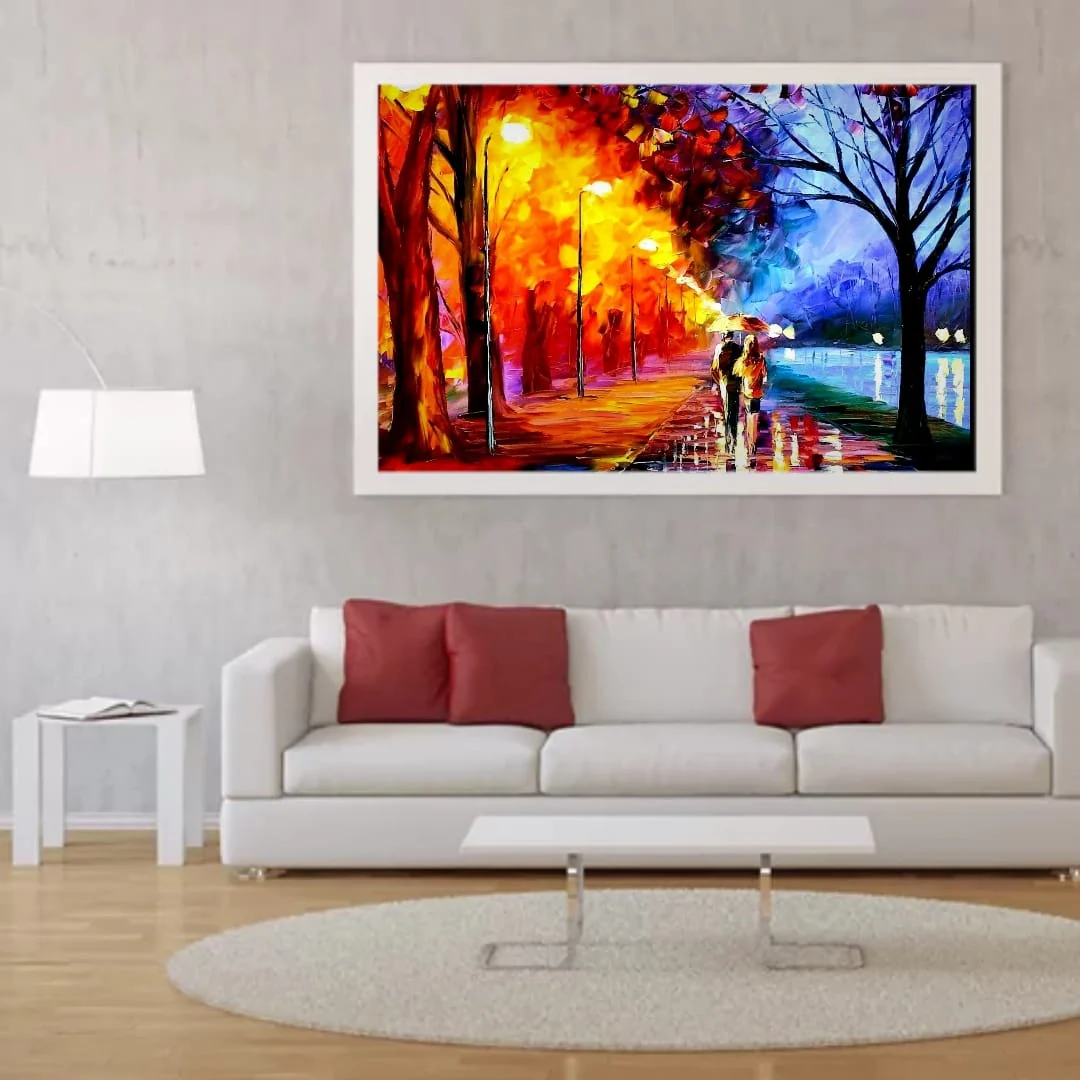 Contemporary Abstract Canvas Wall Art - Navy Blue & Metallic Gold Design - Ready-to-Hang Home Decor