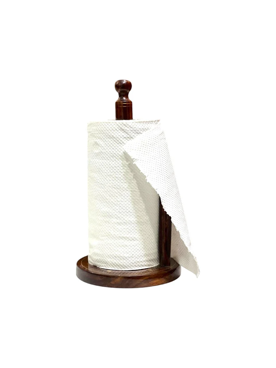 Handmade Wooden Tissue Roll Stand �C Antique Carved Traditional Pakistani Home Decor, Natural Artistic Wooden Tissue Holder for Bathroom, Rustic & Decorative