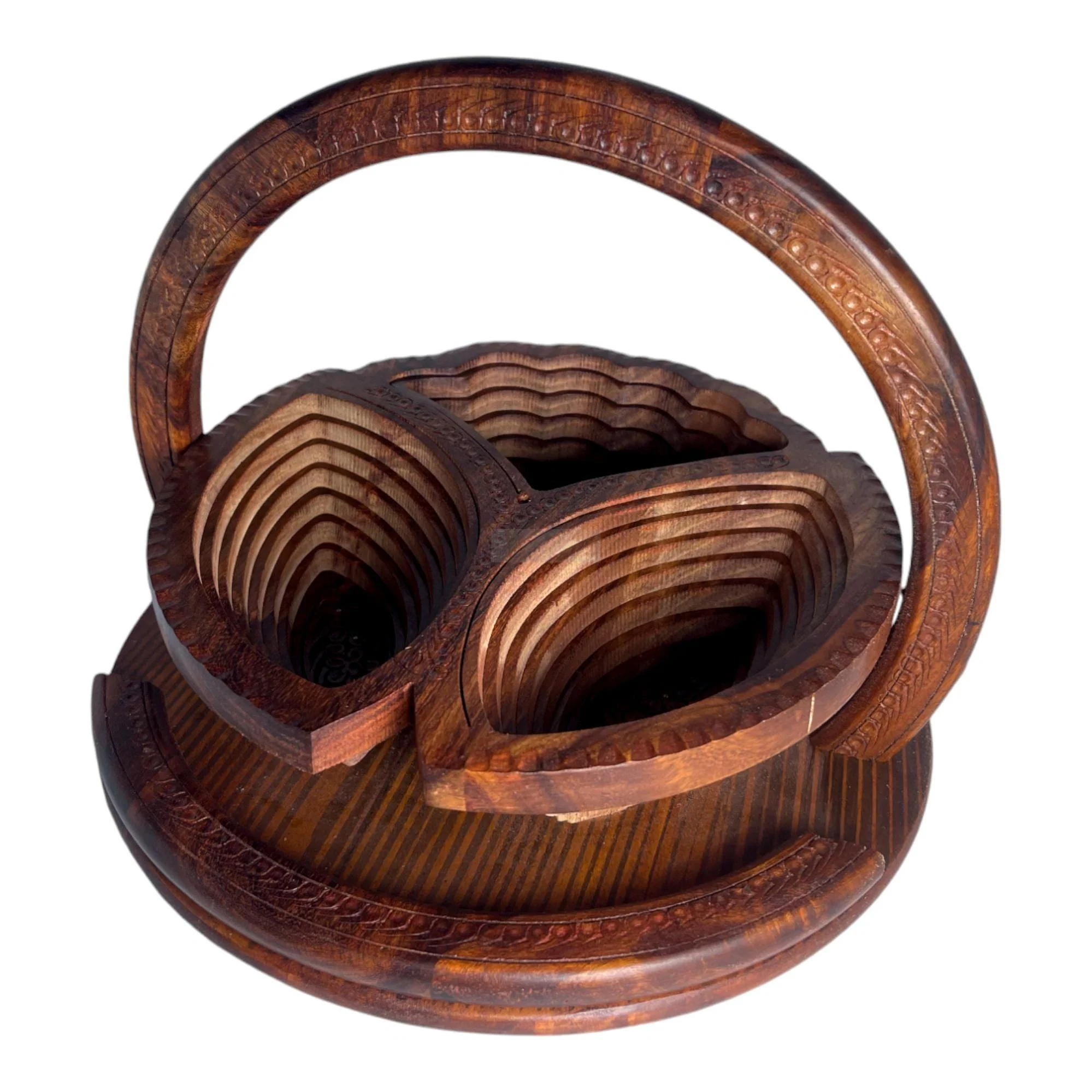 Flower Shape 3 Portion Foldable Basket