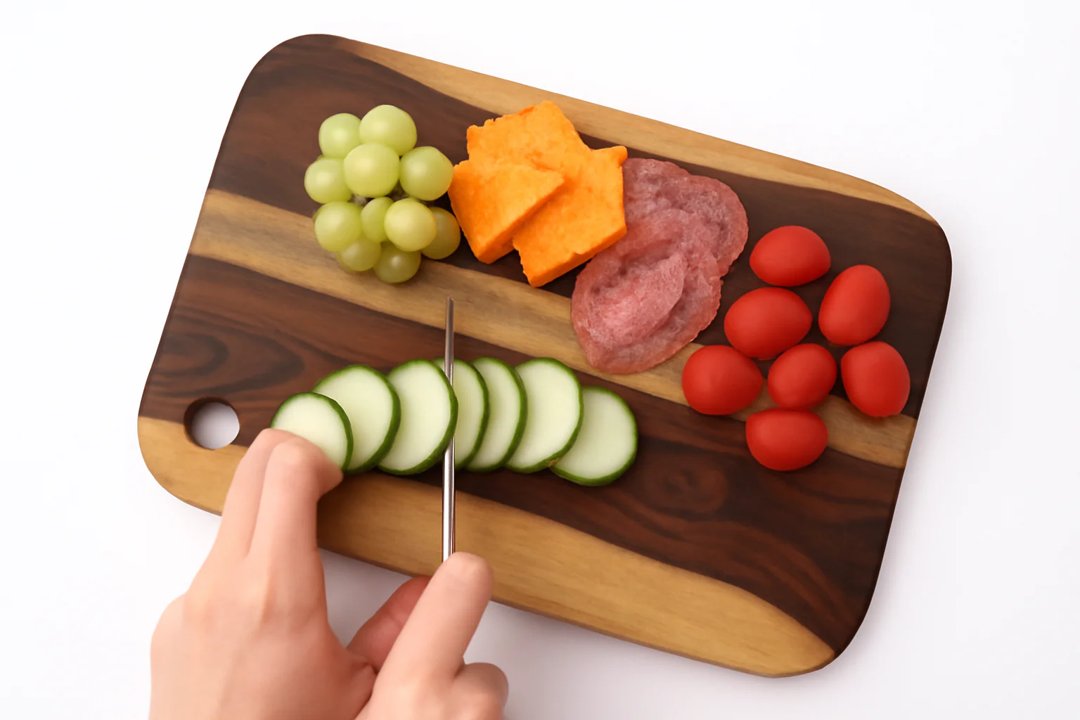 Handmade Wooden Cutting Cheese Board with Handle �C Rustic Acacia Charcuterie, Bread & Snack Board �C Food-Safe, Durable, Elegant Kitchen Serving Tray