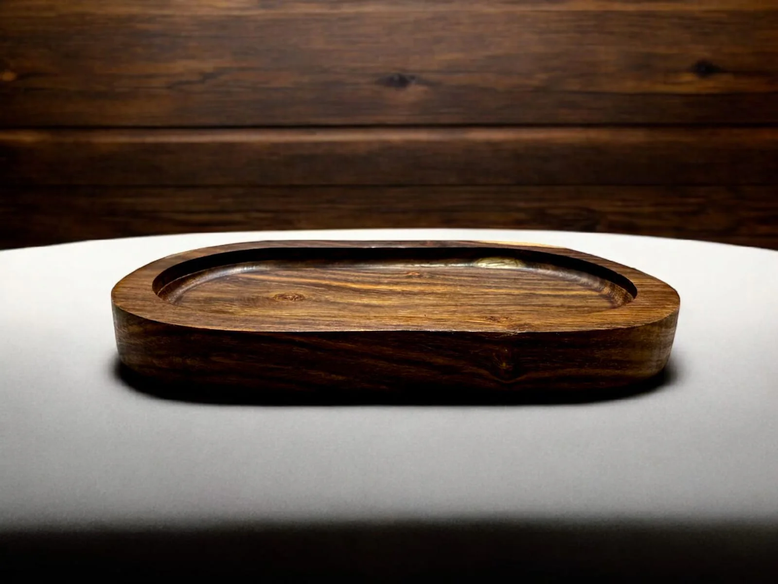 Handmade Rustic Oval Wooden Platter �C Solid Wood Serving Tray for Snacks, Decor, Jewelry Display, Charcuterie & Centerpiece Use