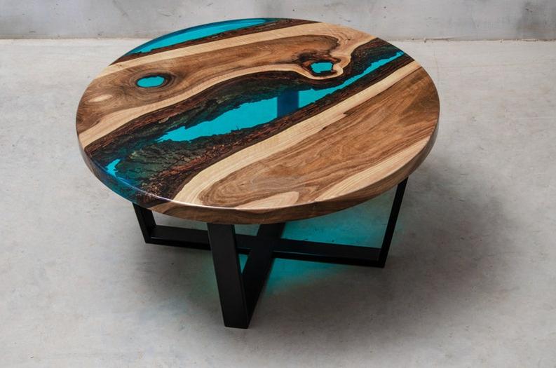 Handcrafted Live Edge Epoxy Resin Coffee Table - Custom Artisanal Design