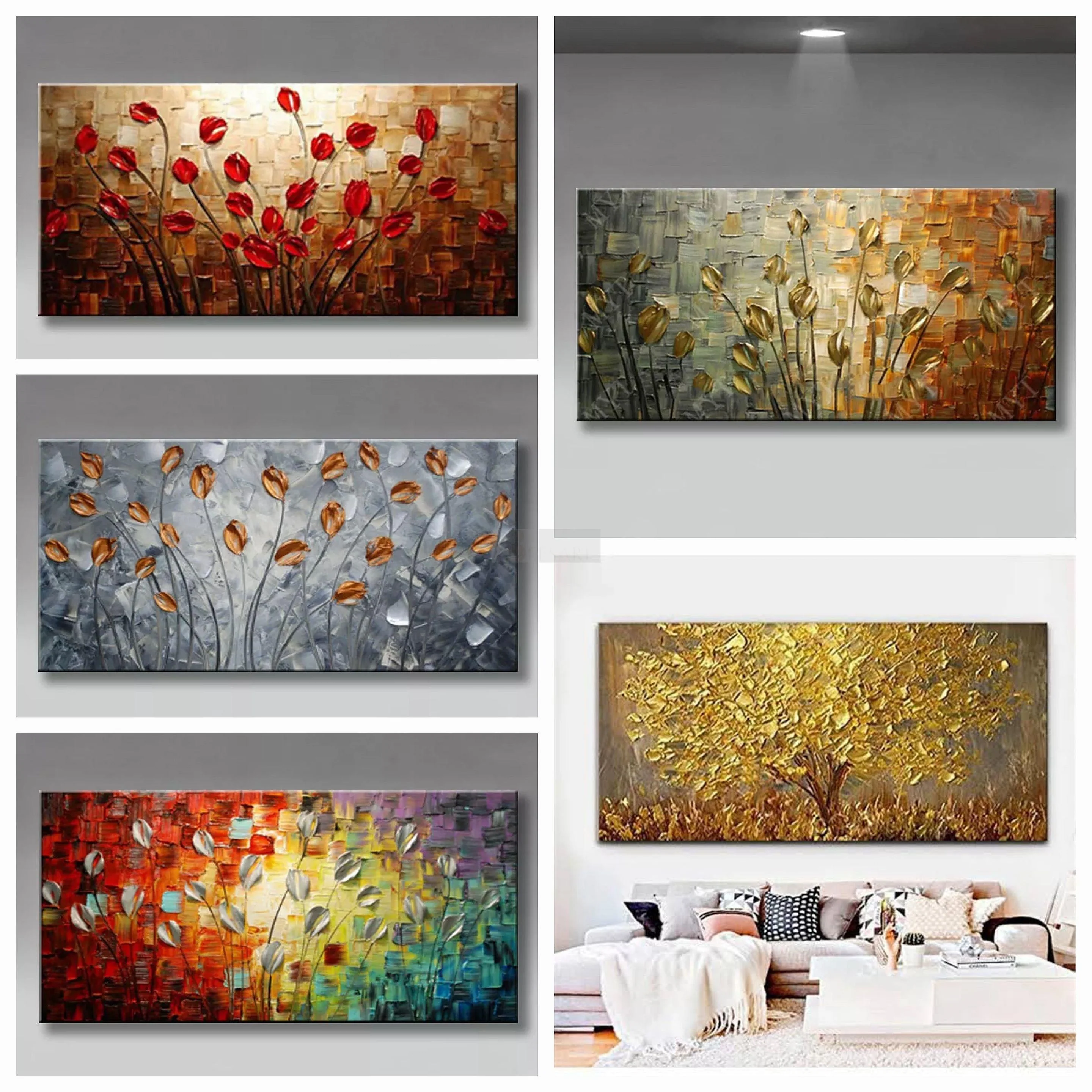 Multicolor Floral Abstract Painting | Textured Handmade Painting | Home Decor