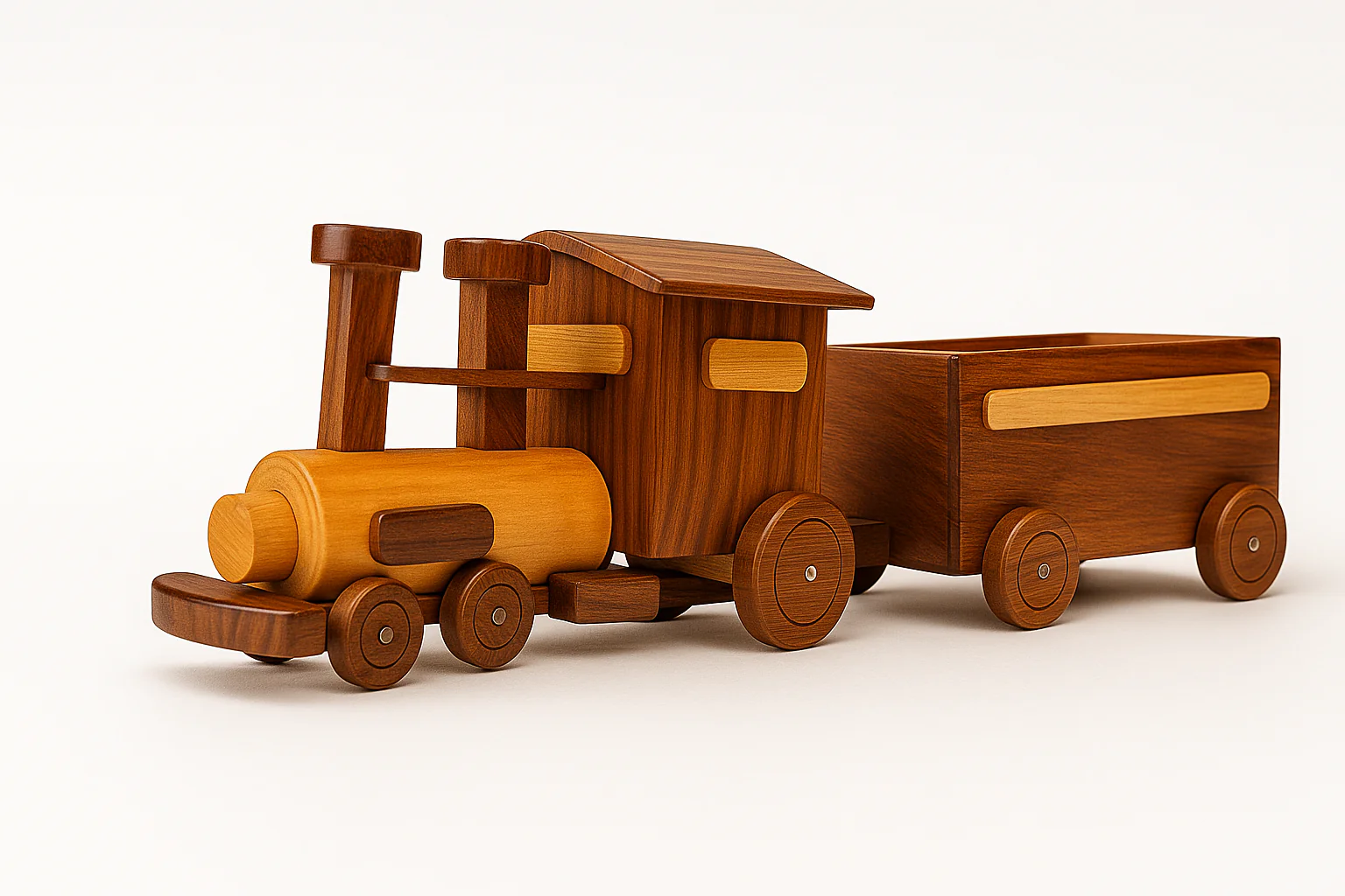 Handcrafted Wooden Train Decor a?? Rustic Toy Locomotive Showpiece, Vintage Wooden Train Model, Handmade Tabletop Sculpture for Home & Shelf Display